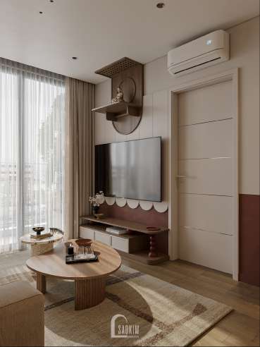 Thiết kế nội thất chung cư phong cách Mid-century - Vẻ Đẹp Đến Từ Sự Chỉn Chu - Khai Sơn City cho hai chị em gái